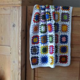 Crochet granny square Blanket | White