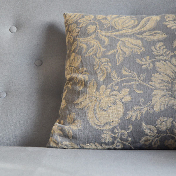 Cushion Cover with woven flowers