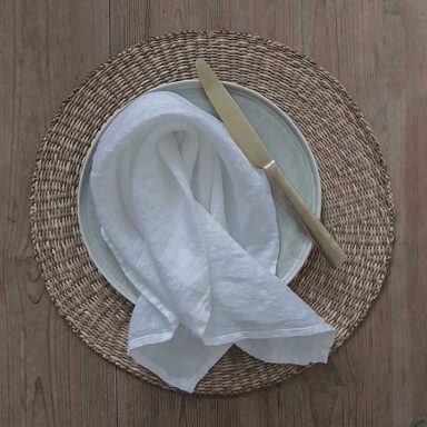 hvid hørserviet, hvide mundservietter, hvide hørservietter