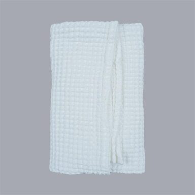 håndklæde hvid hør-bomuld stor vaffel