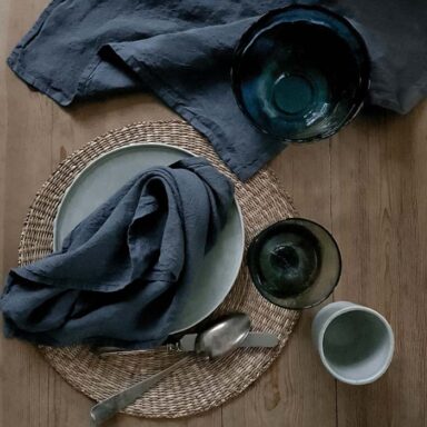 hørservietter mørkegrå