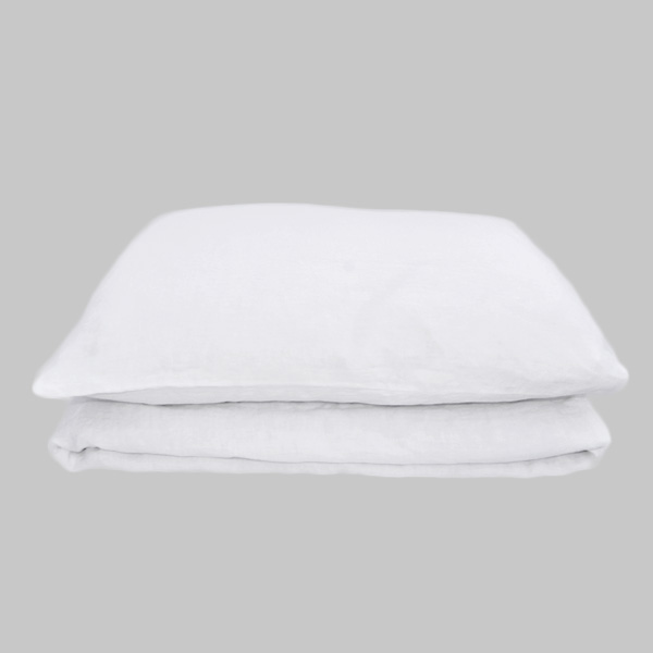 Washed linen bed set White