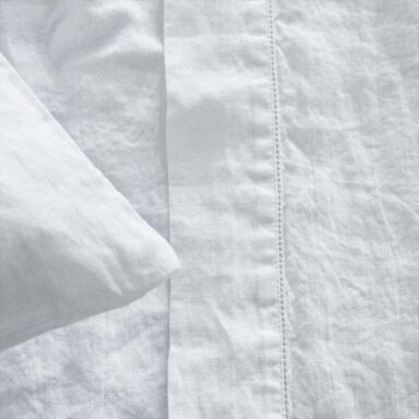 hør sengetæppe hvid