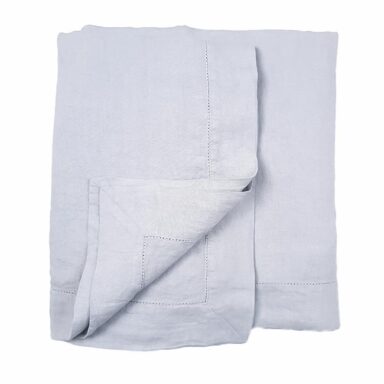 grå hør sengetæppe