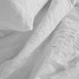 Washed linen bed set White