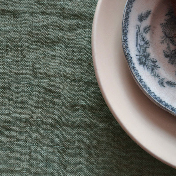 Linen tablecloth Agave Green