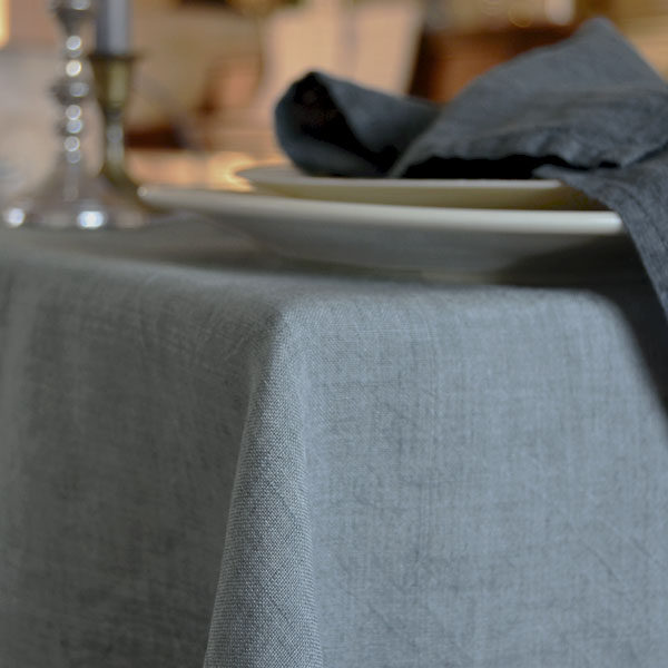 linen tablecloth grey tablesetting