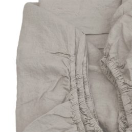 Fitted linen bed sheet Natural
