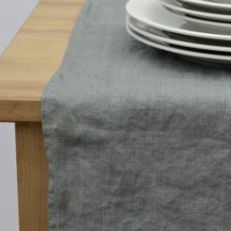 grey linen table runner