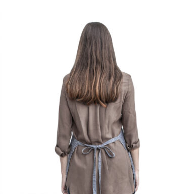 forklæde vasket hør | grå melange