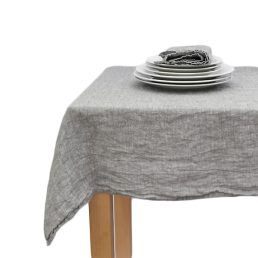 grey melange linen tablecloth