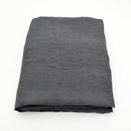 washed linen tablecloth Charcoal Grey