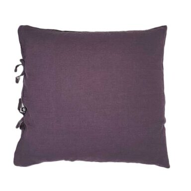 hørpudbetræk med bændler aubergine