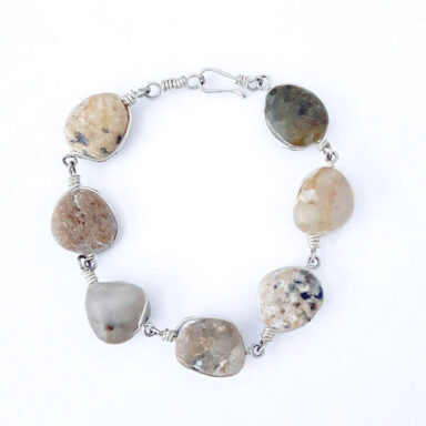 armbånd Grå-Brune sten