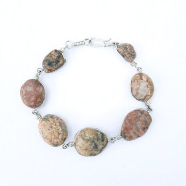 armbånd Rødlig-Brune sten