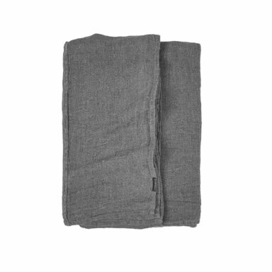 hør sengetæppe koksgrå | grafitgrå