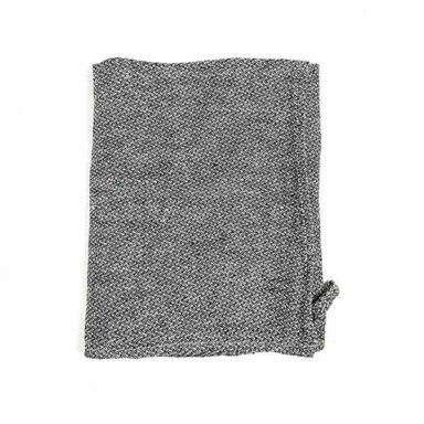 hørviskestykke sort-hvid mønster