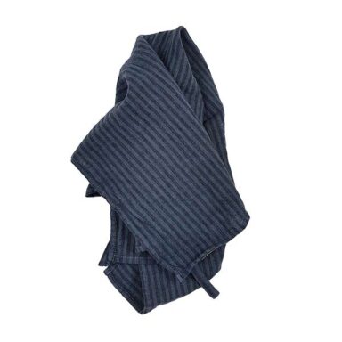 hørviskestykke blå-sort stribet