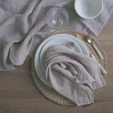 hørservietter støvet rosa gammelrosa