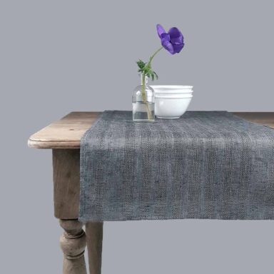 hør bordløber sort melange