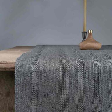 hør bordløber sort melange