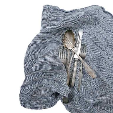 hør viskestykke sildeben blå