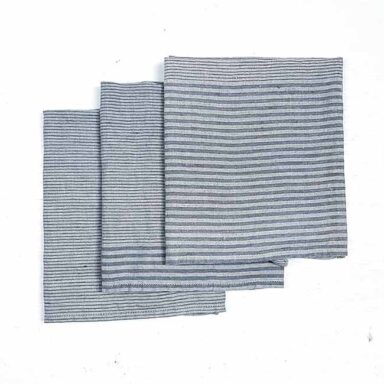 hør viskestykker Margit grå stribede