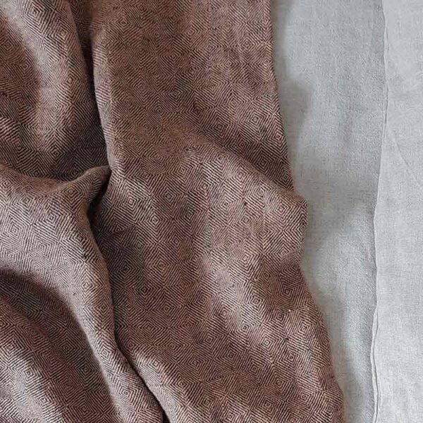 sengetæppe i hør mocca brun | hørsengetæppe