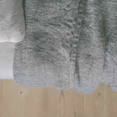 sengetæppe i hør | grå hørsengetæppe