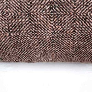 sengetæppe i hør mocca brun | vævet mønster