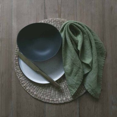 hørservietter mosgrøn, mørkegrøn