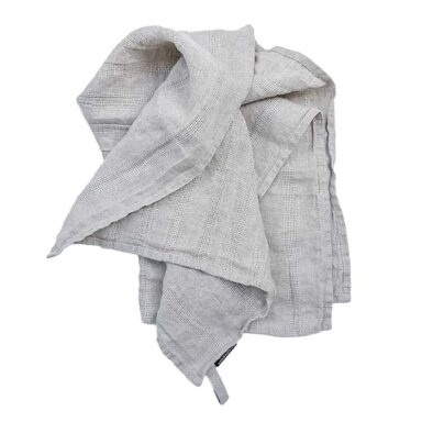 hørviskestykke natur med strukturvævede striber