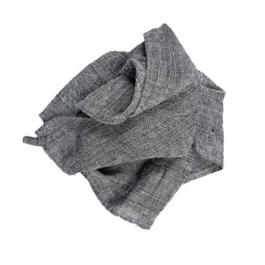 hørviskestykke sort melange med striber