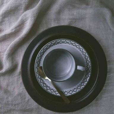 let hørdug med mønster natur-sand