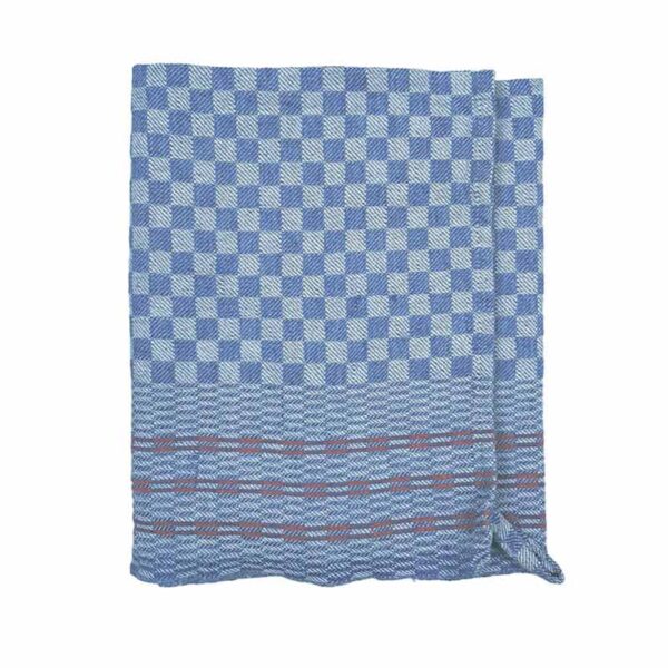 Hørviskestykke Ulla blå ternet hørvisketykke blå ternet retro