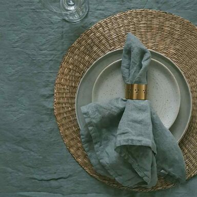 hørservietter lys grågrøn, støvet grøn servietter, grønne mundservietter