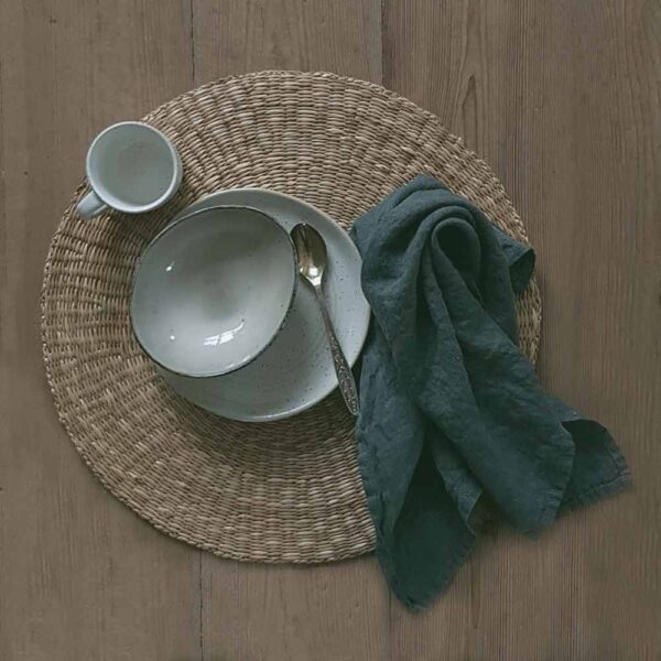 hørservietter mørk grågrøn