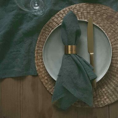 hørservietter mørk grågrøn