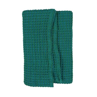 Stor vaffel håndklæde hør-bomuld grøn