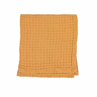 Stor vaffel vaskeklud hør-bomuld | karrygul | hørklud | hør vaskeklud