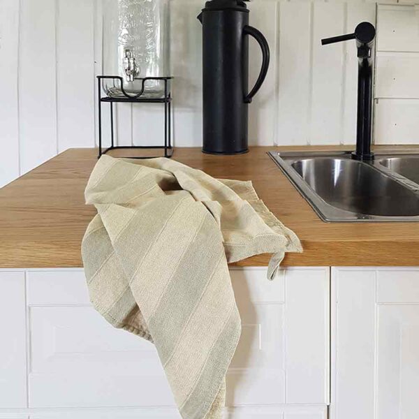 linen tea towel Ester | yellow