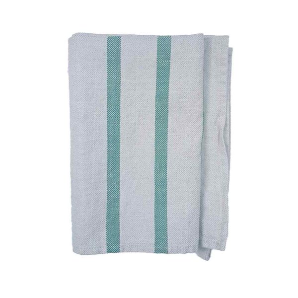 viskestykke Gertrud hør-bomuld, hørviskestykker med grønne striber