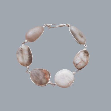 armbånd natursten grå, håndlavet armbånd af strandsten