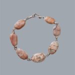 armbånd rosa natursten, håndlavet armbånd strandsten