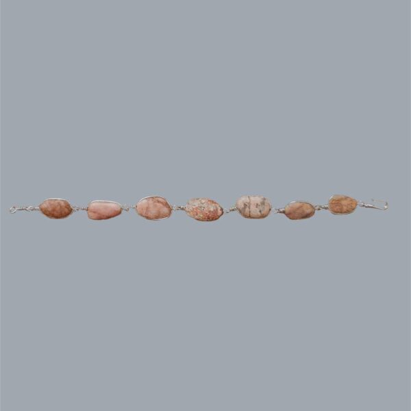 armbånd rosa natursten, håndlavet armbånd strandsten